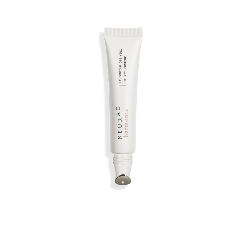 Beige background image featuring Neura&eacute; eye contour cream packaging