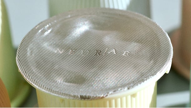 yellow recyclable jar 